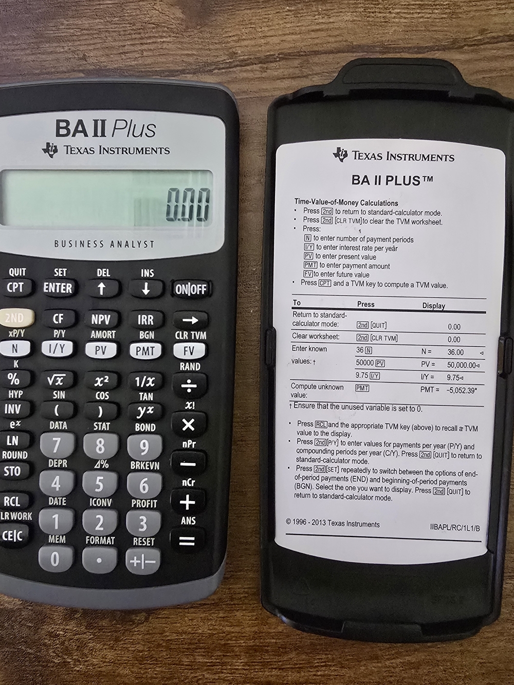 Texas Instruments BA II Plus Business Analyst Calculator w/ Cover